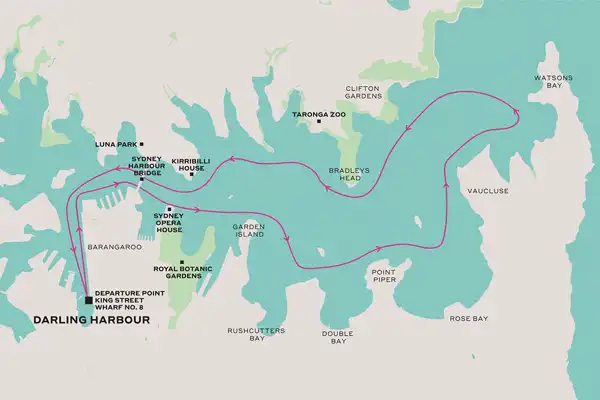 JOURNEY BEYOND Sydney Harbour Cruise map