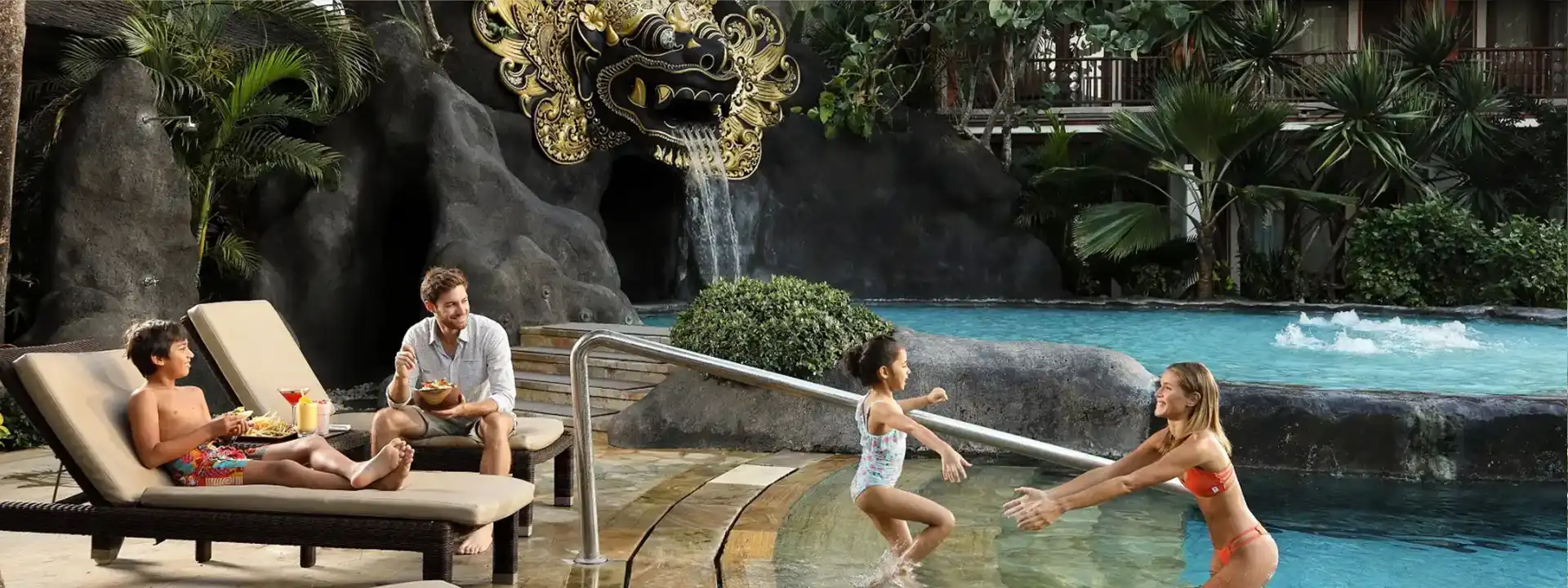 BARONG BAR & GRILL slider Padma Legian mum in pool