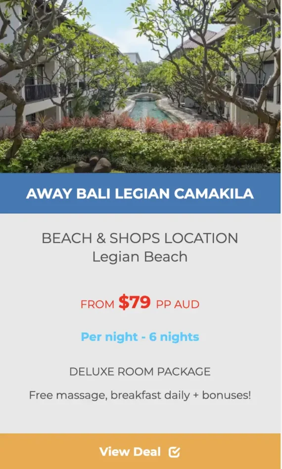 AWAY BALI LEGIAN CAMAKILA deal image