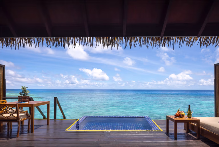 ADAARAN PRESTIGE VADOO MALDIVES overwater villa view to ocean