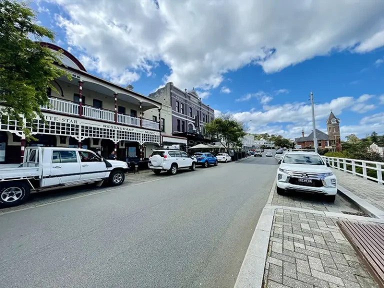 ALBANY ROAD and houses leading down to bay