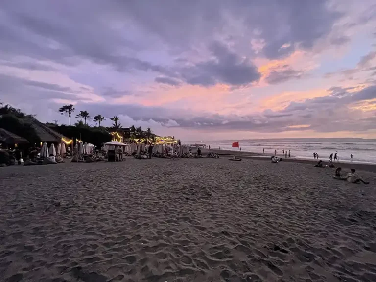 CANGGU Beach at dusk life guard flags
