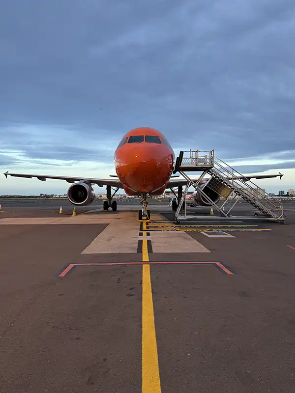 JETSTAR Nova plane front nose view
